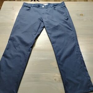 Peter Millar Pants Mens 38x30 Performance Golf Blue Slash Pockets Crown Logo